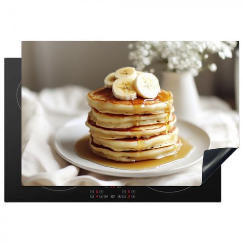 Herdabdeckplatte - Pfannkuchen - Banane - Sirup - Weiß - Beige
