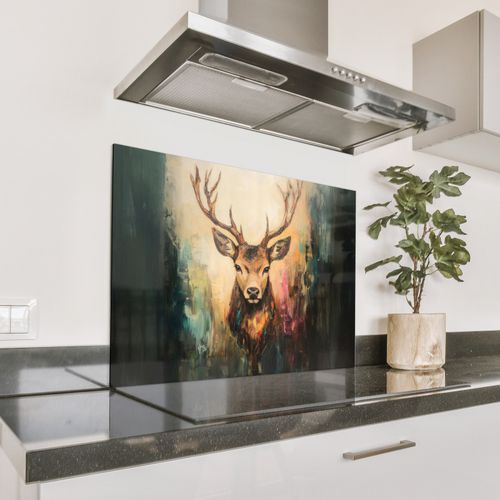 Hirsch - Gemalt - Geweih - Braun