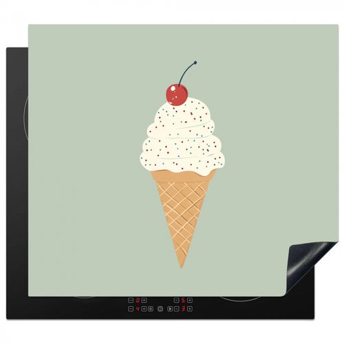 Herdabdeckplatte - Illustration - Eiscreme - Sprenkeln - Kirsche