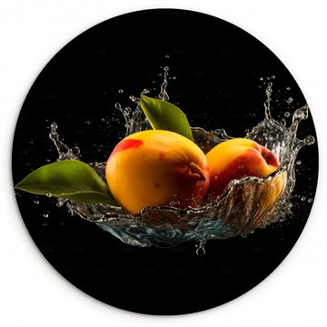Runde Bilder - Mango - Frucht - Wasser - Schwarz - Blatt