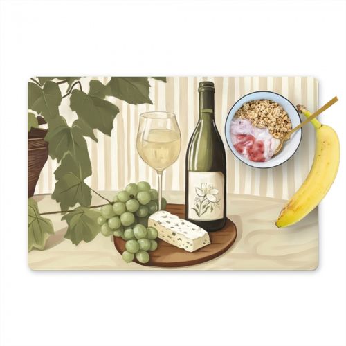 Tischset - Wein - Trauben - Käse - Laub - 6 Stück