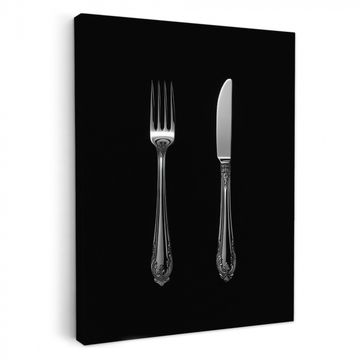 Leinwandbilder - Gabel - Messer - Silber