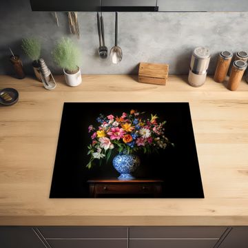 Herdabdeckplatte - Farbe - Vase - Blumen - Blumenstrauß