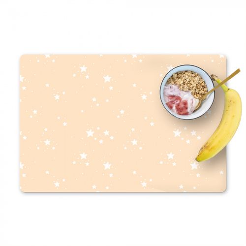 Tischset - Sterne - Beige - Gelb - Weiß - Muster - 6 Stück