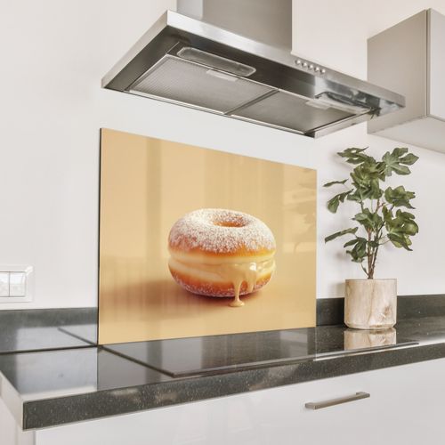 Spritzschutz Küche - Donut - Cremig - Puderzucker - Beige