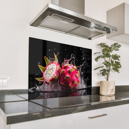 Spritzschutz Küche - Drachenfrucht - Schwarz - Wasser - Frucht - Frucht