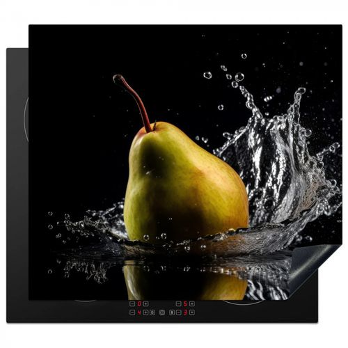 Herdabdeckplatte - Birne - Obst - Wasser - Schwarz