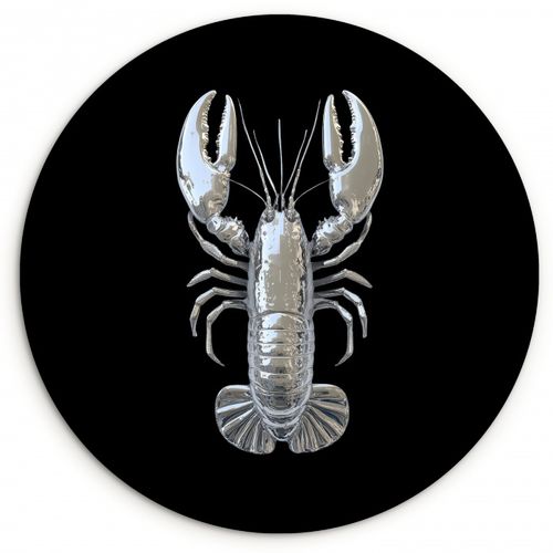 Runde Bilder - Hummer - Silber - Metallisch - Luxus