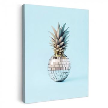 Leinwandbilder - Blau - Ananas - Disco - Discoball