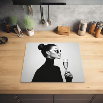 Herdabdeckplatte - Frau - Champagner - Modern