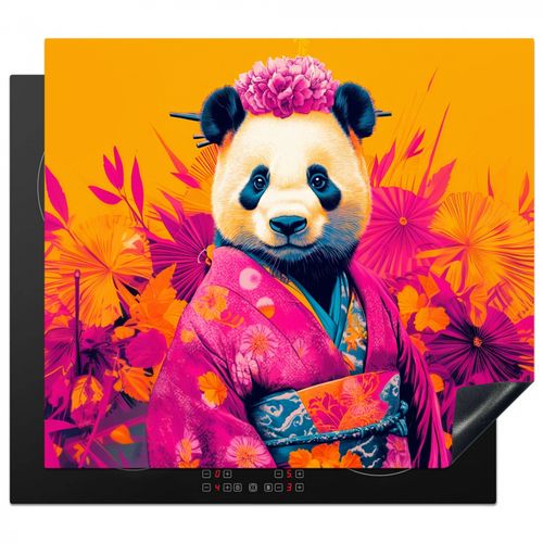 Herdabdeckplatte - Kimono - Rosa - Panda - Blumenkrone