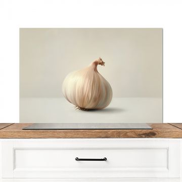 Spritzschutz Küche - Knoblauch - Natürlich - Beige