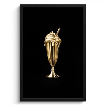 Bilder mit Rahmen - Milchshake - Gold - Trinkend - Schwarz