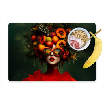 Tischset - Frau - Früchte - Papaya - Ananas - 6 Stück