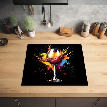 Herdabdeckplatte - Wein - Glas - Graffiti - Getränk - Rot - Farbe