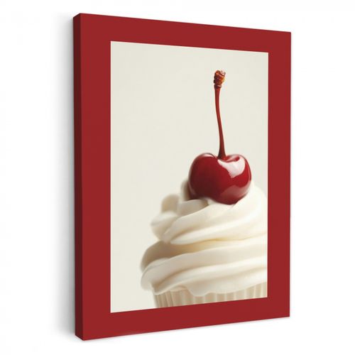 Leinwandbilder - Cupcake - Kirsche - Rot