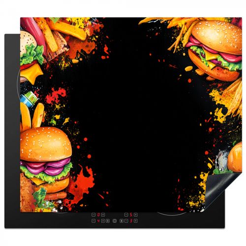 Herdabdeckplatte - Fastfood - Graffiti - Hamburger - Lebensmittel - Modern