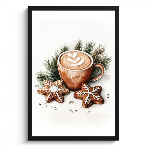 Bilder mit Rahmen - Kaffee - Kuchen - Winter - Kunst - Weihnachten