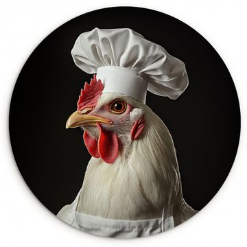 Runde Bilder - Koch - Rot - Huhn