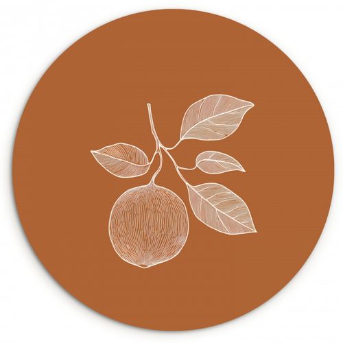 Runde Bilder - Orange - Gezeichnet - Blätter - Braun