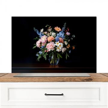 Spritzschutz Küche - Pastell - Blumen - Vase
