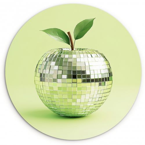 Runde Bilder - Grün - Disco - Dekoration - Apfel