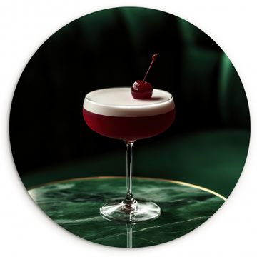 Runde Bilder - Kirsche - Cocktail - Rot - Marmor