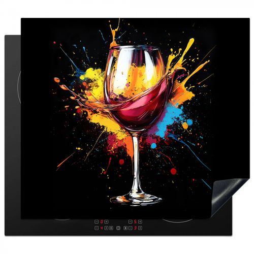 Herdabdeckplatte - Wein - Glas - Graffiti - Getränk - Rot - Farbe