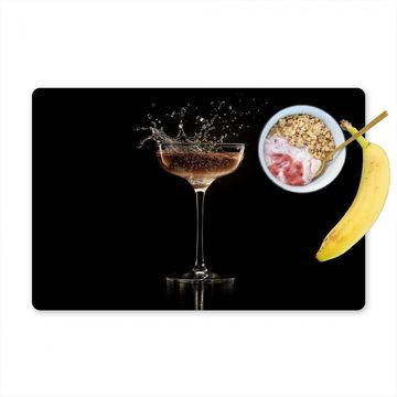 Tischset - Cocktail - Schwarz - Spritzer - Glas - 6 Stück