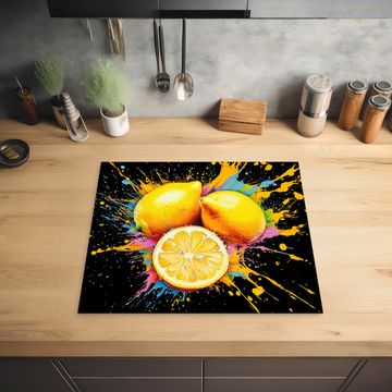Herdabdeckplatte - Zitrone - Graffiti - Farbenfroh - Farbe - Modern