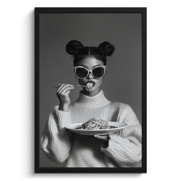 Bilder mit Rahmen - Frau - Nudeln - Sonnenbrille