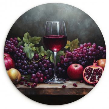 Runde Bilder - Wein - Obst - Stilleben