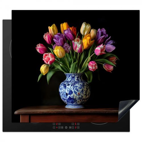 Herdabdeckplatte - Tulpen - Farben - Vase