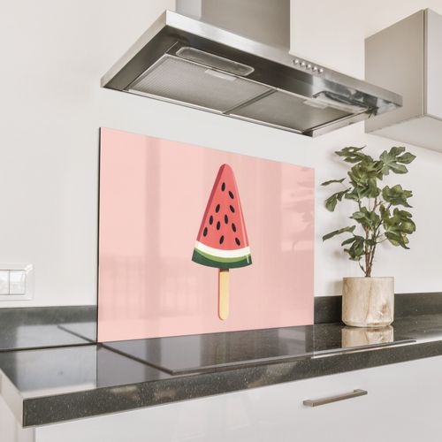 Spritzschutz Küche - Wassermelone - Eiscreme - Kerne - Rot