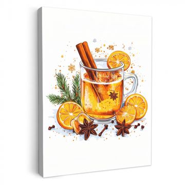 Leinwandbilder - Heiß - Tee - Orange - Zimt