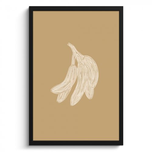 Bilder mit Rahmen - Bananen - Beige - Strichzeichnung - Minimalistisch