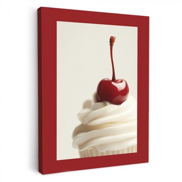 Leinwandbilder - Cupcake - Kirsche - Rot