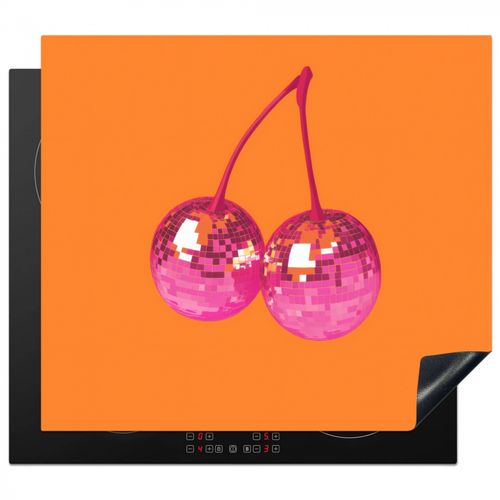 Herdabdeckplatte - Discokugeln - Kirsche - Spiegel - Rosa