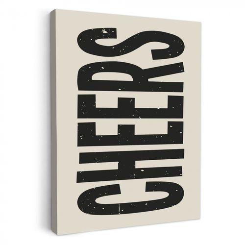 Leinwandbilder - Cheers - Japandi - Schwarz - Buchstaben