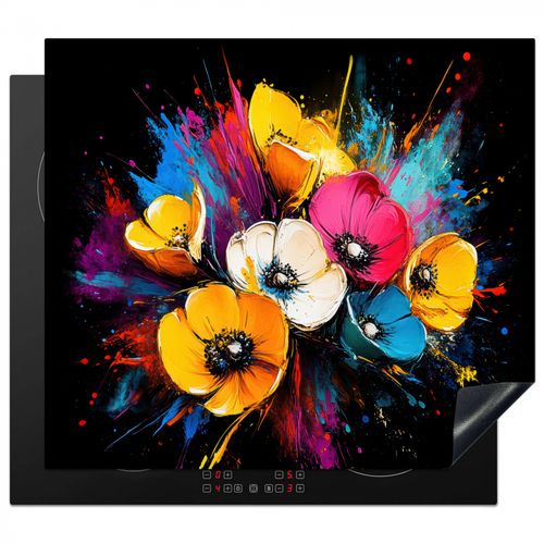 Herdabdeckplatte - Blumen - Bunt - Graffiti - Modern - Blumenstrauß