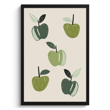 Bilder mit Rahmen - Äpfel - Grün - Illustration - Blätter