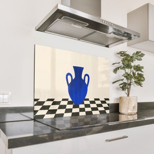 Spritzschutz Küche - Vase - Blau - Blockiert - Modern