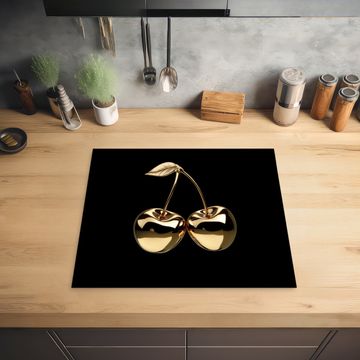 Herdabdeckplatte - Kirsche - Schwarz - Gold - Chrom