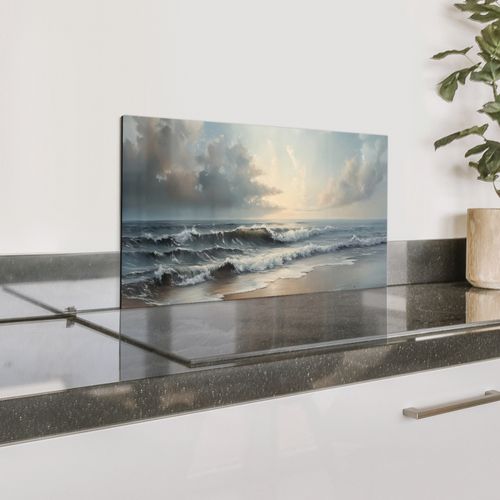 Spritzschutz Küche - Strand - Meer - Sonnenuntergang