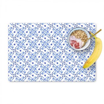 Tischset - Delfter Blau Blumen Mosaik - 6 Stück
