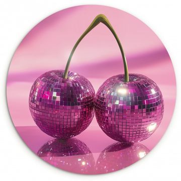 Runde Bilder - Glitzer - Discokugel - Rosa - Kirsche