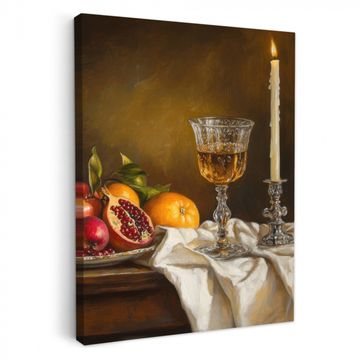 Leinwandbilder - Obst - Stilleben - Wein - Kerze