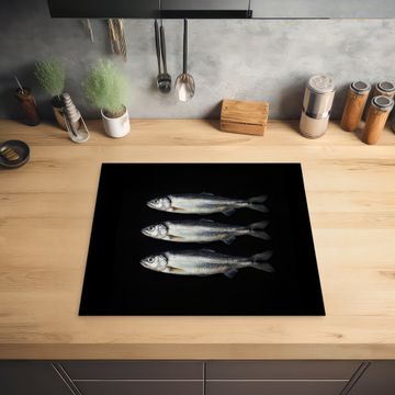 Herdabdeckplatte - Hering - Fisch - Schwarz