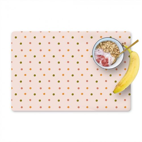 Tischset - Polka dots - Beige - Kind - 6 Stück
