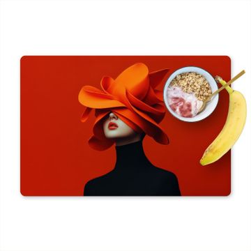 Tischset - Orange - Hut - Frau - 6 Stück